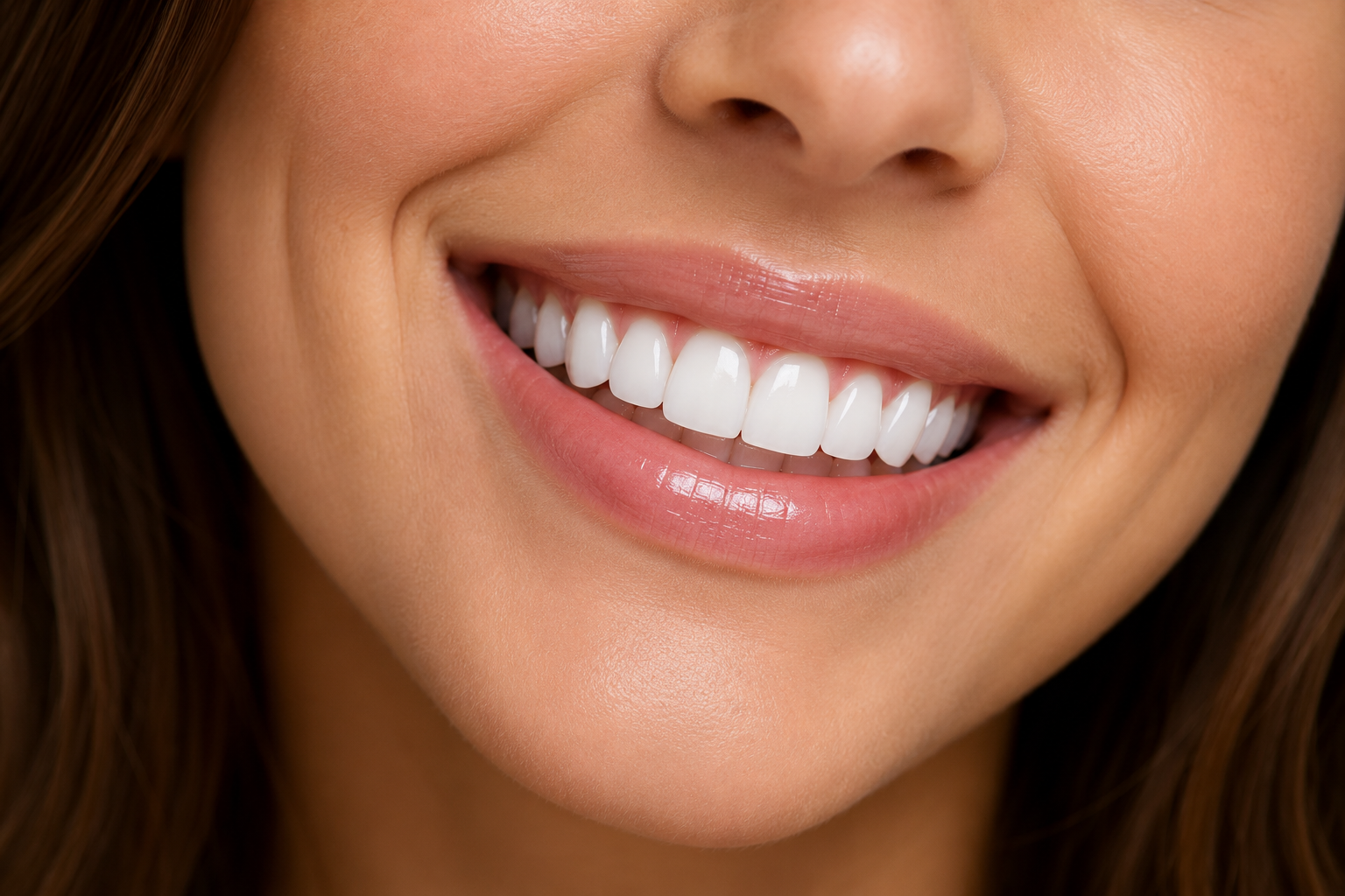 Resultado dental después de las carillas dentales