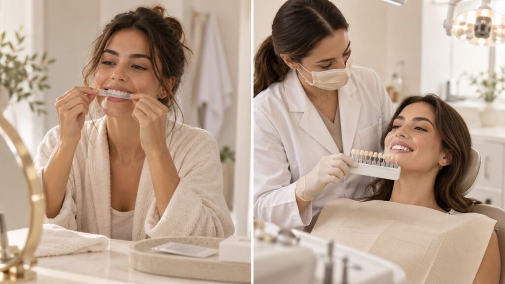 Comparativa entre blanqueamiento dental en casa y tratamiento profesiona