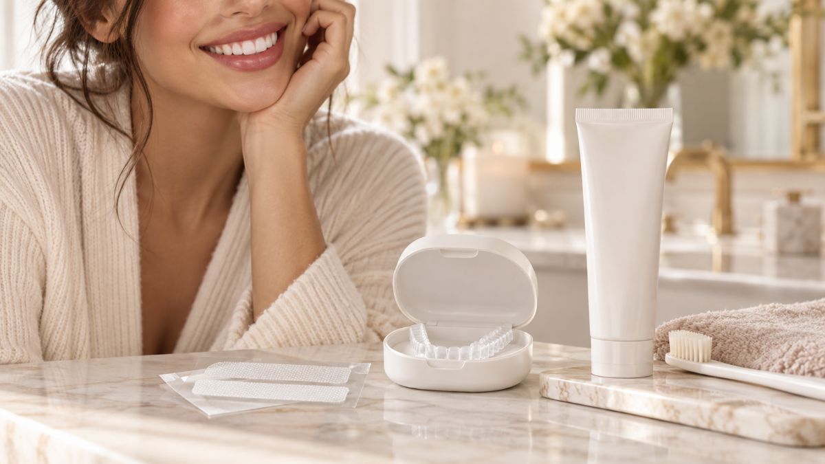 Métodos de blanqueamiento dental en casa: tiras, kits y pasta blanqueadora